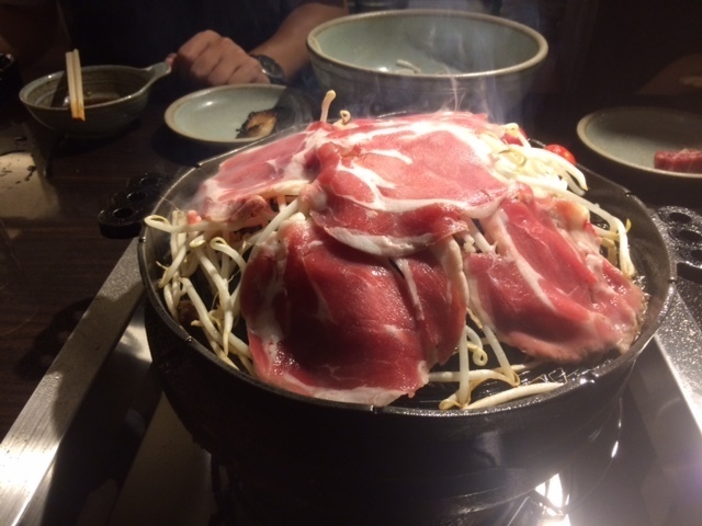 さっぽろ63ジンギスカン肉ハム焼き中.jpg